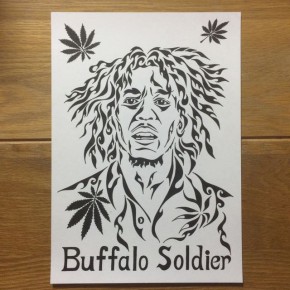 Bob Marley（ボブ・マーレー）をモチーフにした模様で描く絵のオーダーメイド