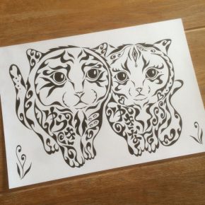 お付き合いしているカップルに、ちょっと変わった猫風の絵のご依頼！